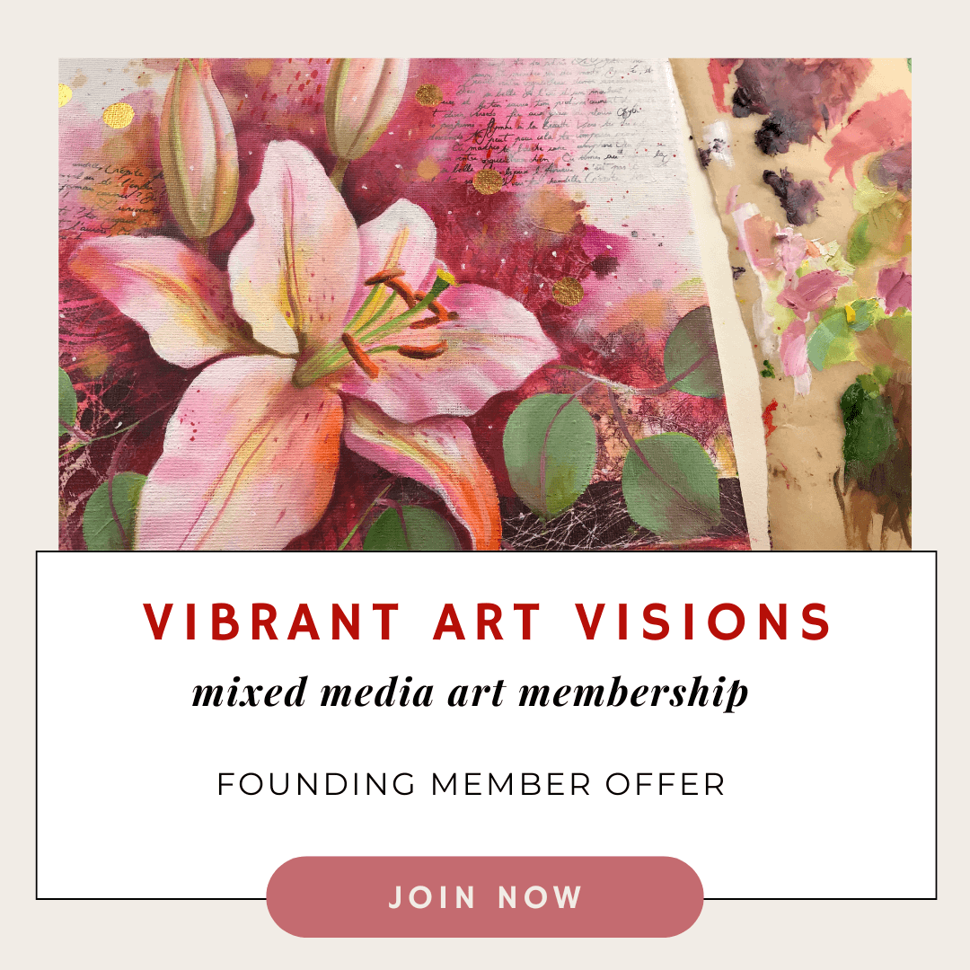 Vibrant art visions, art membership, mixed media art membership , Marie Ndolo art, colour, texture art, collage