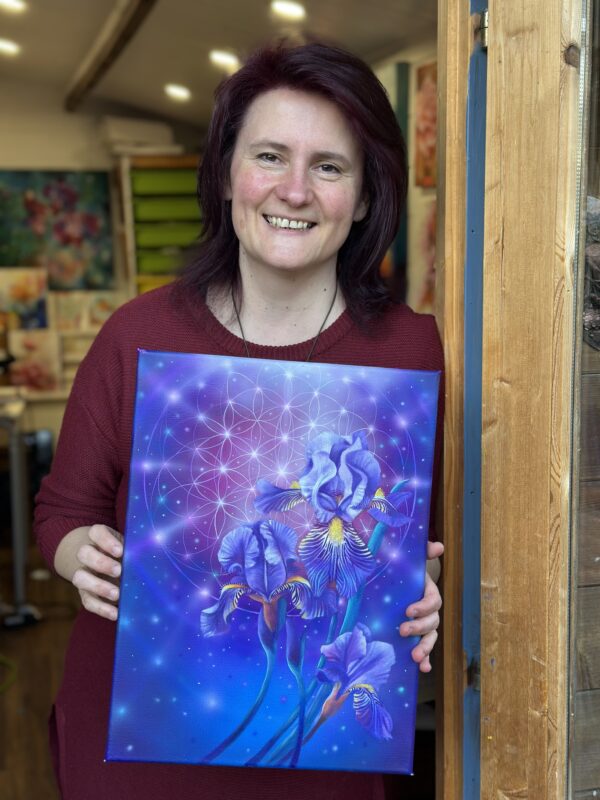 Divine Grace, Sacred Geometry Flower Painting - Image 2